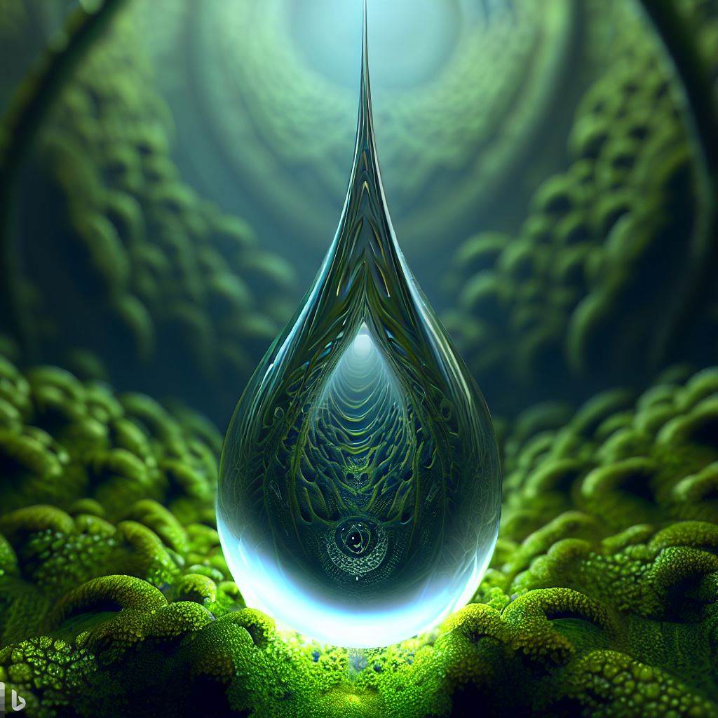 2- 3D hyper-detailed raindrop centered in a fractal mossy rainforest.jpg